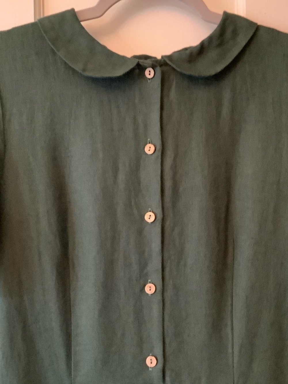 Son de Flor Short Sleeve Peter Pan Collar Linen Dress - Picture 5 of 14
